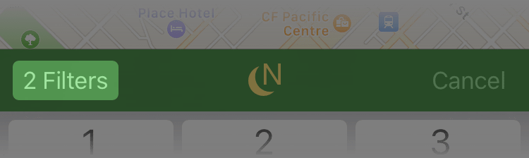 Image showing the Filters button on iOS